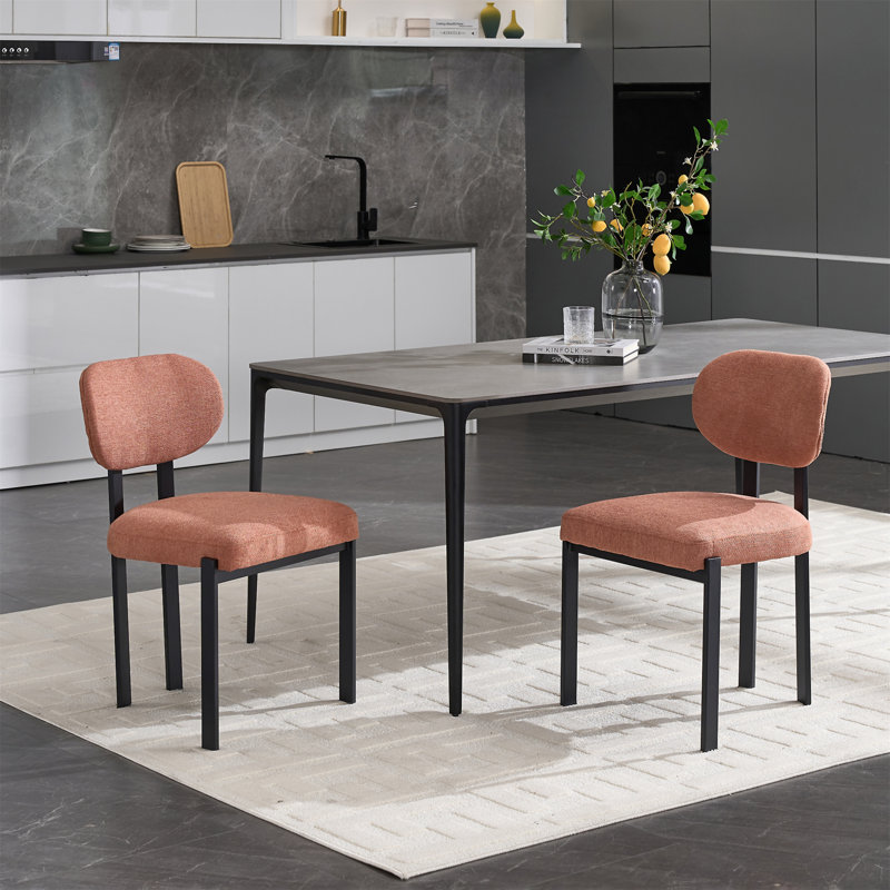 Modern Dining Room Chairs Set Of 2 Only Chairs, Not Including Tables, Orange