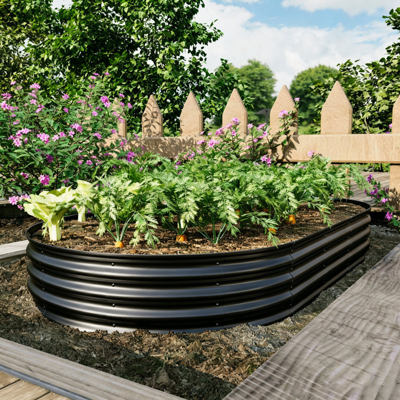 Grand lit de jardin moderne en acier galvanisé de 8 pi x 4 pi x 1 pi pour la maison