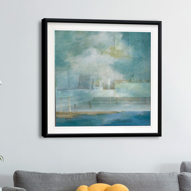 Cloudscape III-reproduction d’art sur papier, H 16 po x l 16 po x 1,5 po, Encadré dans du plastique noir