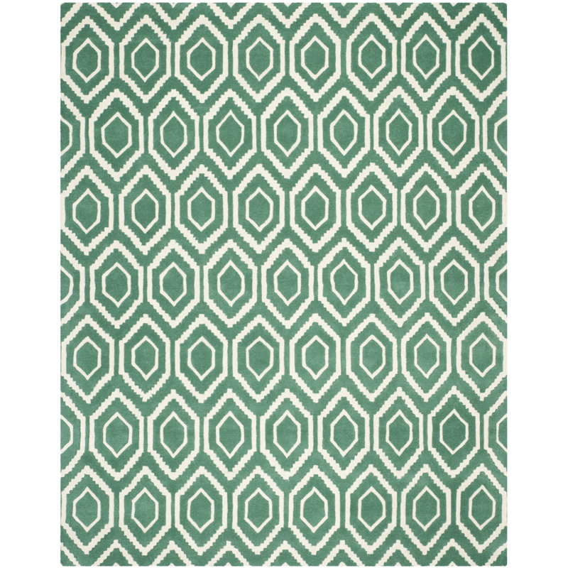 Deedie Hand Tufted Wool Geometric Rug, Rectangle 8' x 10'