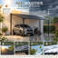 Pergola extérieure en métal 12x10, adossée à un mur, gazebo, abri d'auto en acier galvanisé pour patio, jardin, cour