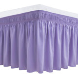 Wrap Around Bed Skirts For King & Cal King Beds 15" Drop, Navy Adjustable Elastic Dust Ruffles Easy Fit Wrinkle & Fade Resistant Silky Luxurious Fabric