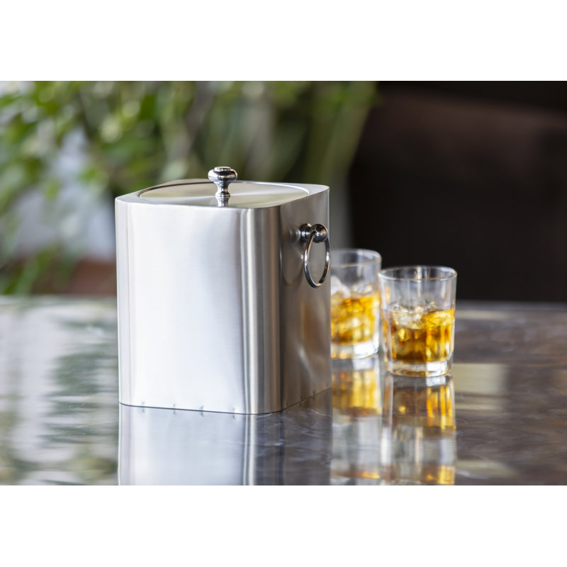 Square 3 Liter Stainless Steel Ice Bucket