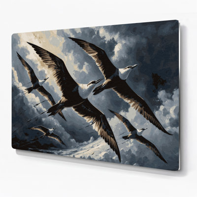 Oiseaux, art mural parasite en métal noir Jaeger