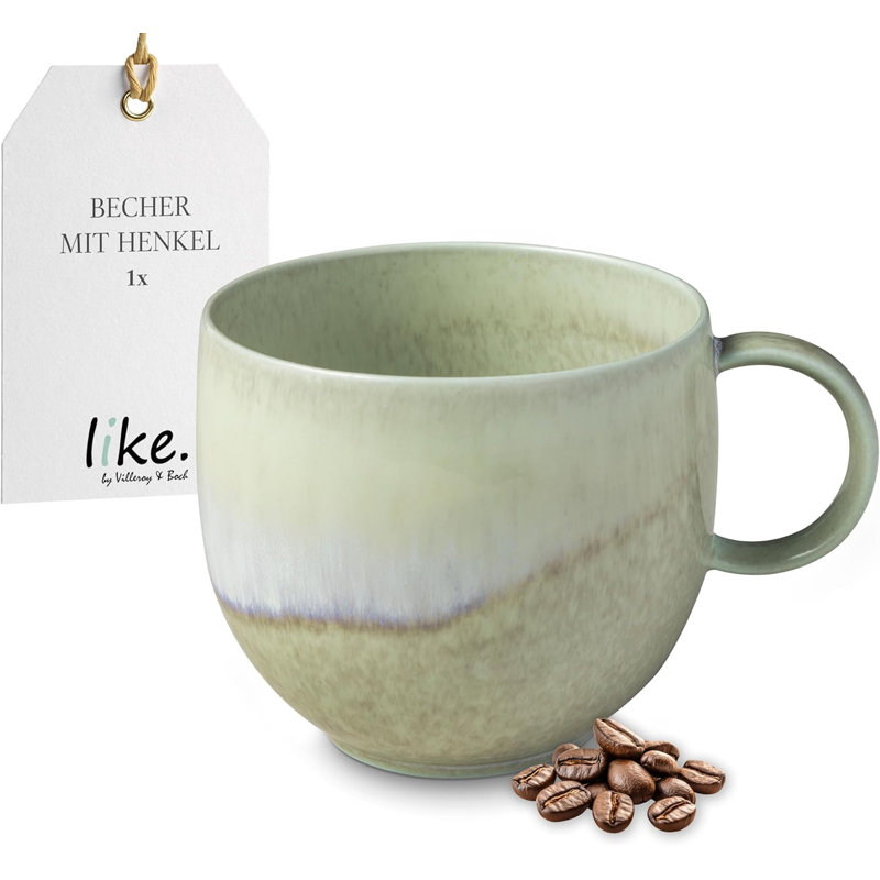 Villeroy & Boch - Perlemor Alga Mug for Coffee or Tea, 9.75 oz, Premium Porcelain, Made in Germany, Dishwasher and Microwave Safe, Green