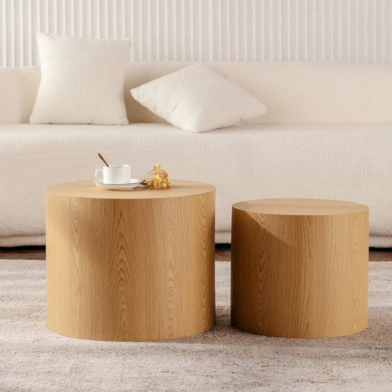 Ensemble de tables basses polyvalentes pour différentes pièces, rehaussant l'espace et le style, Bois naturel