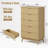 Adkins 27.5" W 5-Drawer Dresser For Bedroom, 47.2” H Fluted Design Wood Tall Chest Of Drawers-1471086622