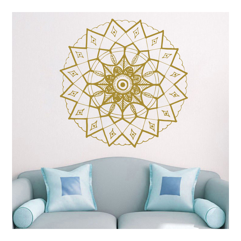 Adhésif décoratif mandala yoga, H 42 po x l 42 po, Doré