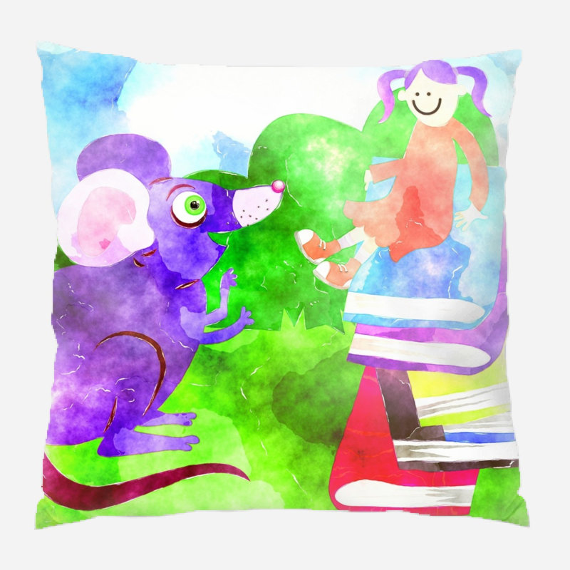 Coussin watercolour Newland, Microsuède, Intérieur