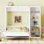 Grand lit escamotable mural avec tablettes, blanc-1663247364