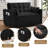 3 In 1 Convertible Sleeper Sofa Bed, 53 Inch Loveseat Sleeper Sofa Pull Out Couch With 2 Pillows-2071227550
