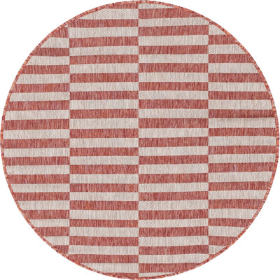 Tapis intérieur / extérieur rouge / ivoire Ingiburgh