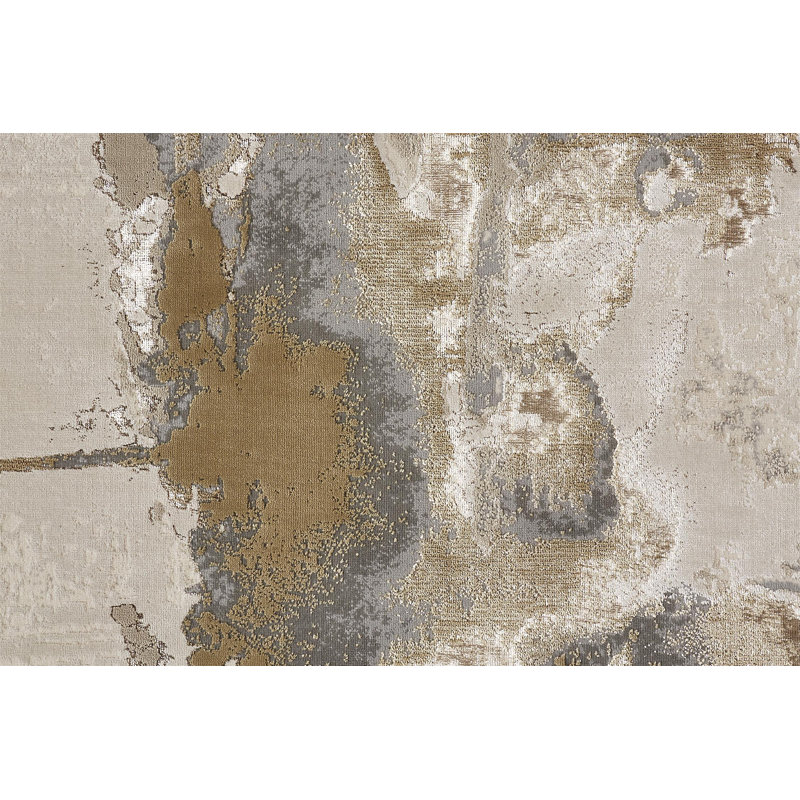 Tapis beige Shabari, Tapis de couloir 2 pi 10 po x 7 pi 10 po