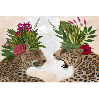 Hot House Leopards, paire, rose-vert