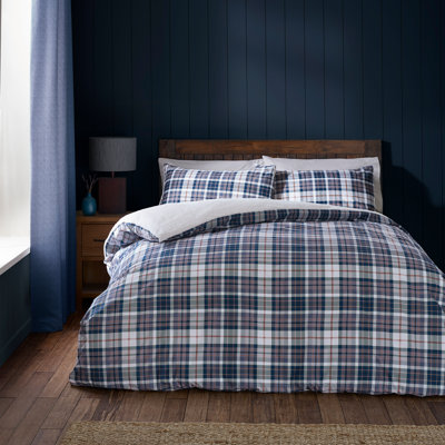 Cosy Sherpa Check Duvet Cover Set