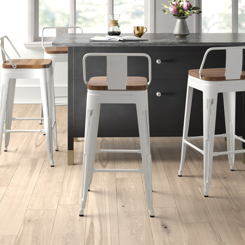 Divya Swivel Counter Stool, Bar Stool (30” Seat Height), Brown/Silver