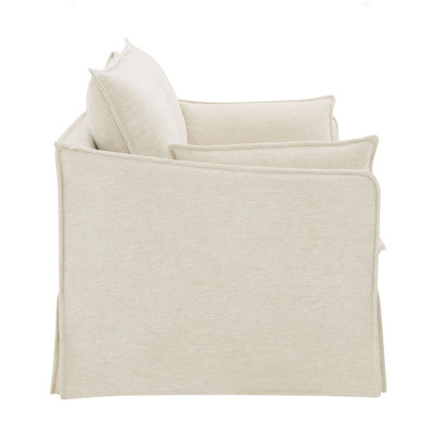 Shane Beige Linen Loveseat W/2 Pillows