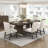 Modern Rectangular Dining Table with Extension Leaf Durable Unique Metallic Accent Base