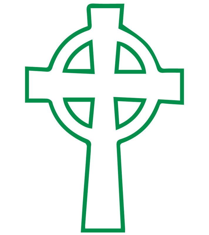 Décalcomanie murale croix eternity celtique, Vert clair, H 24 po x l 16 po x P 0,01 po