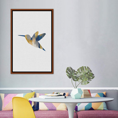 Colibri bleu et jaune I - impression d'art graphique