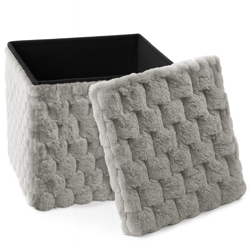 Contemporary Practical Plush Popcorn Storage Box - 38 x 38, Silver