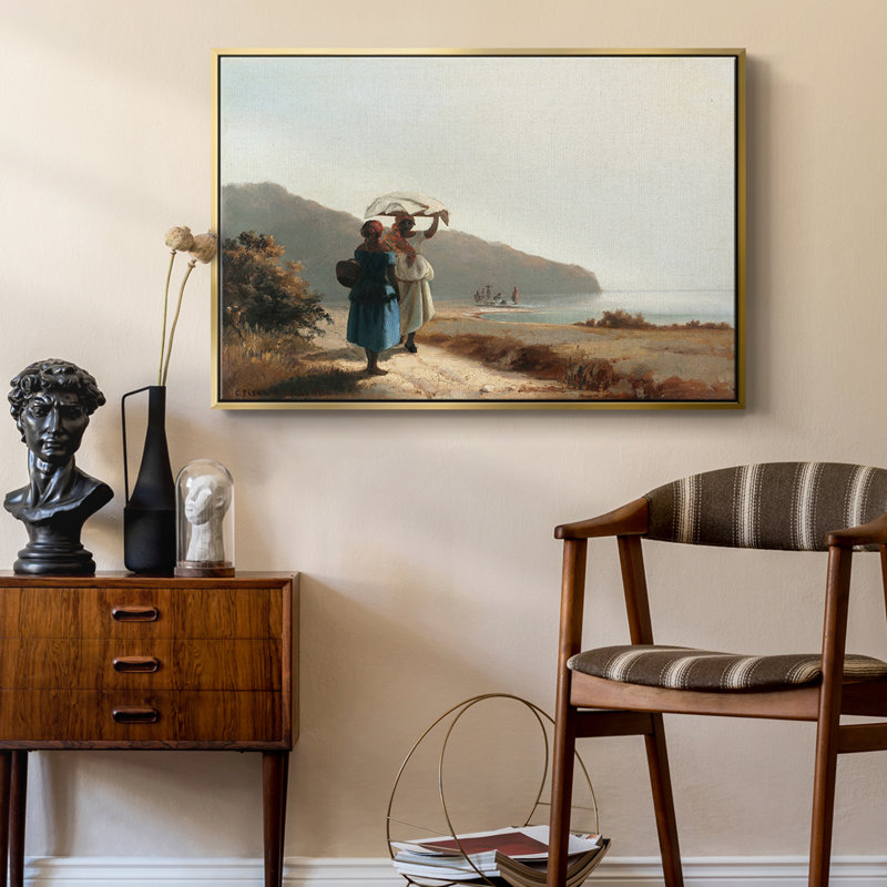 Paysage rétro - CIX, Toile avec cadre flottant or, H 25 po x l 37 po