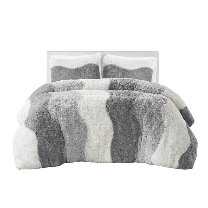 Modern Ombre Shaggy Bedding Sets, Polyester Comforter For Home