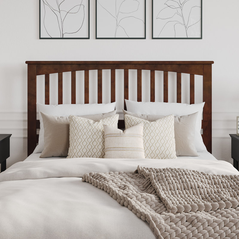 Huntsville Solid Wood Slat Headboard, Walnut, Queen
