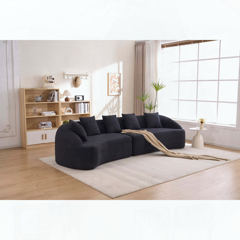 Canapé modulaire incurvé 110 po, Noir