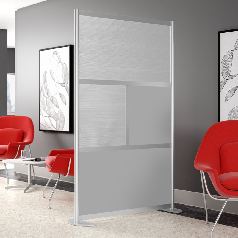 Cloisons de bureau modernes 4 panneaux Orrie, Gris, Standard