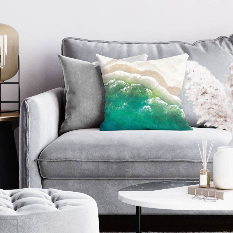 Turquoise sea - 16"x16" Throw pillow - Poly twill - Print on demand