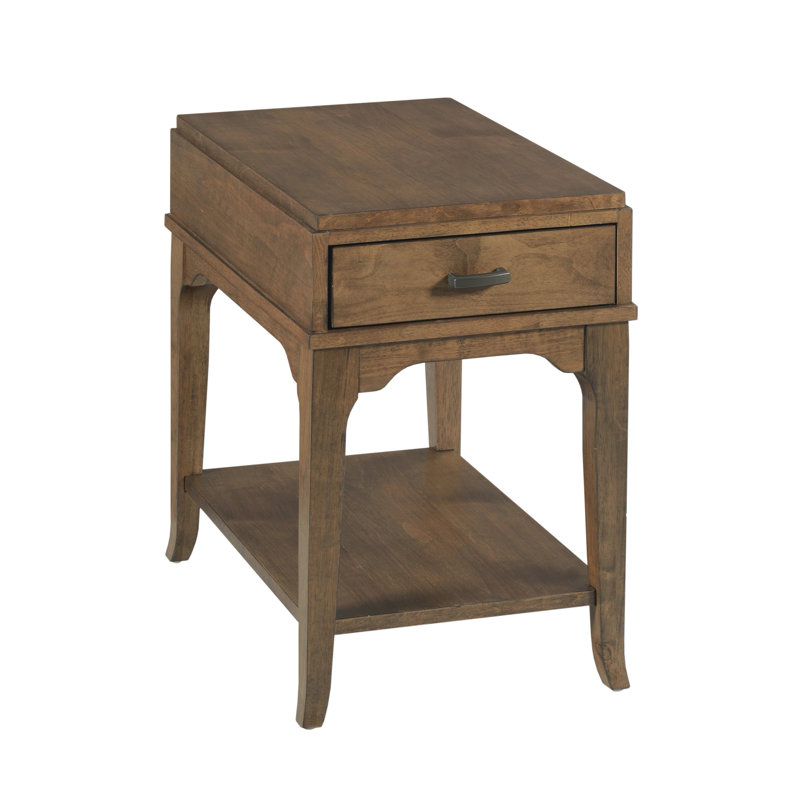 RECTANGULAR DRAWER CHAIRSIDE TABLE-AUBURN, Brown
