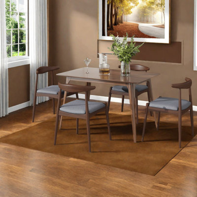 Elegant Dining Table Sets With Faux Wood And Rubberwood Frame For Home