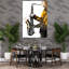 Golden Jazz Melodies Abstract Modern Wall Art Print 1 Piece Wrapped Canvas Wall Art-1104474222