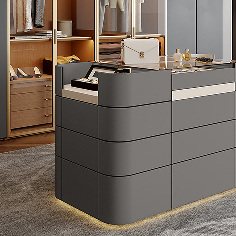 Vitrine de rangement légère pour bijoux, Gris