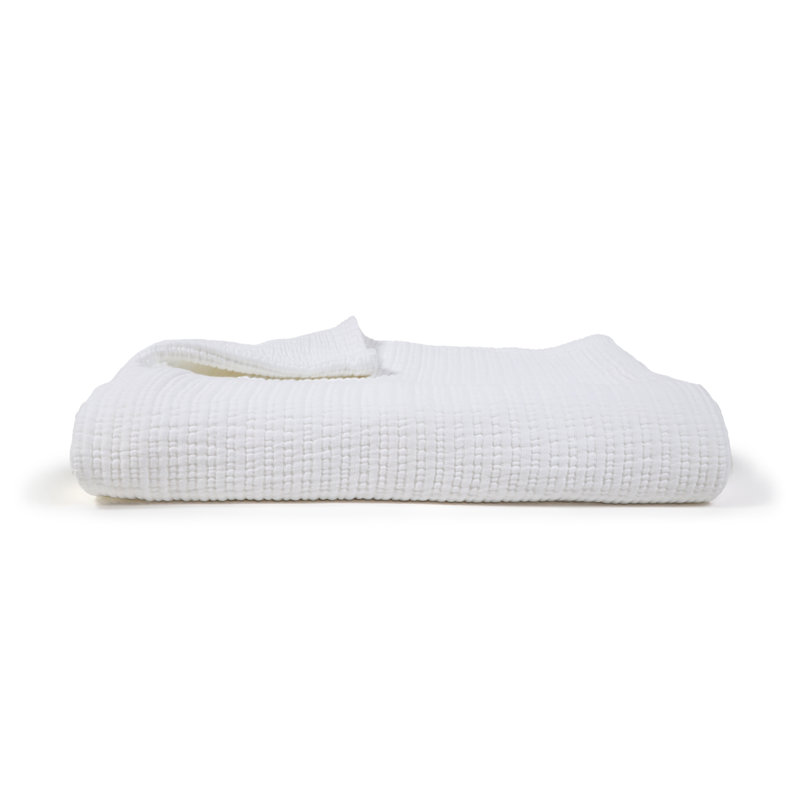 Couverture 100% coton Chatham, Grand, Blanc