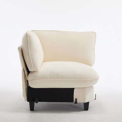 Fauteuil d'angle sans accoudoirs pour canapé modulaire