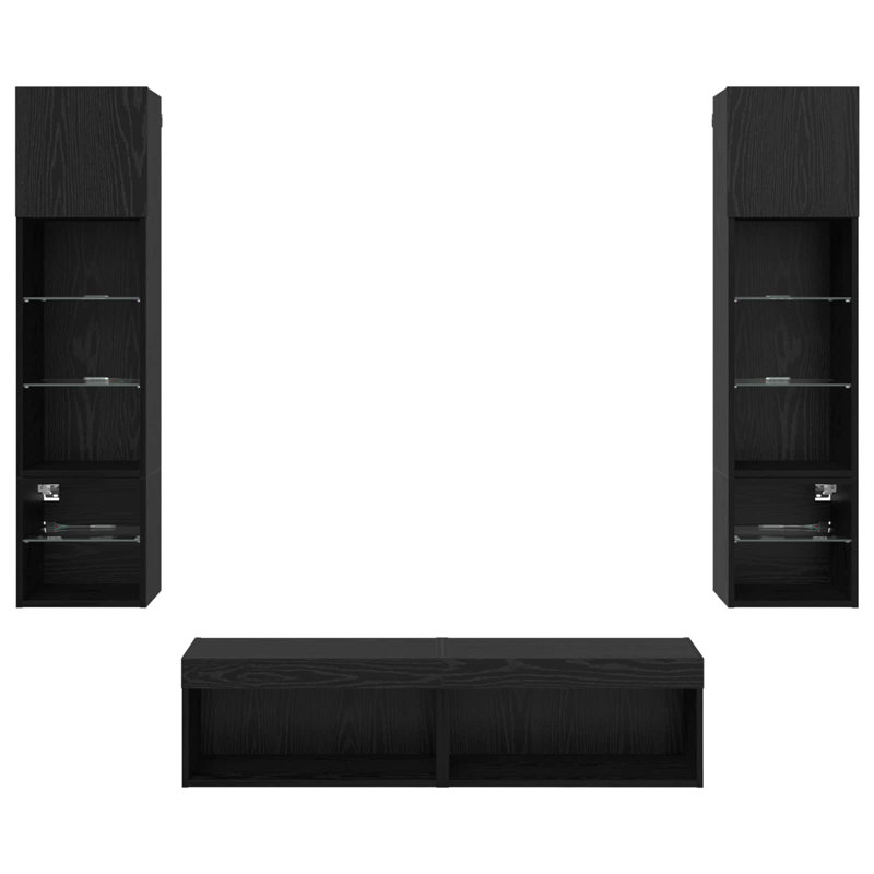 TV Stand for TVs up to 24", Black Oak