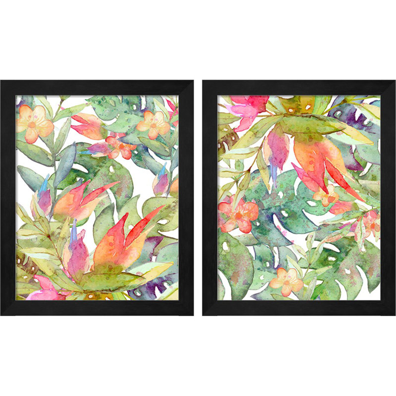 «Tropical Watercolor» par Tamara Robinson, art encadré (ensemble de 2)
