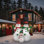 Décoration de Noël gonflable de famille de bonhomme de neige avec éclairage de Noël à DEL