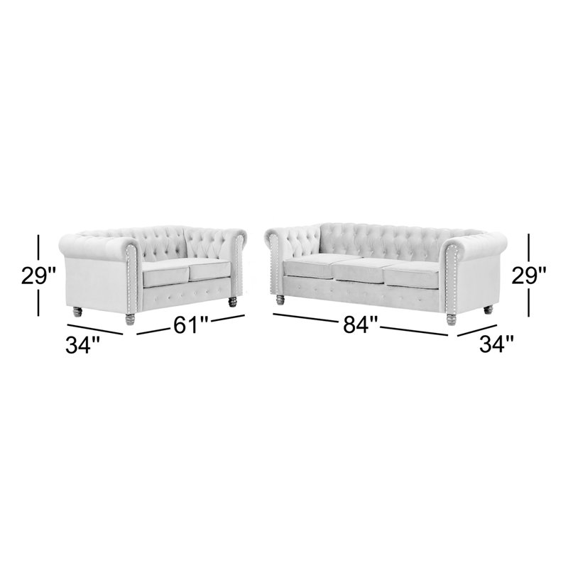Leite 2 - Piece Living Room Set, Dark Gray