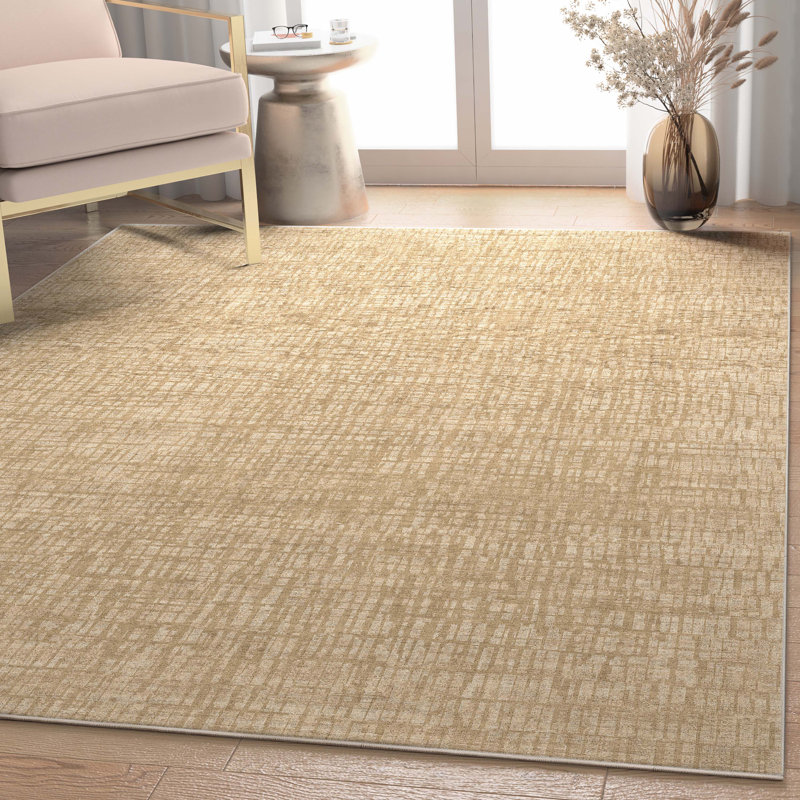 Tapis beige à motif géométrique moderne Nuzzo Nightscape, Rectangle 7 pi 7 po x 9 pi 10 po