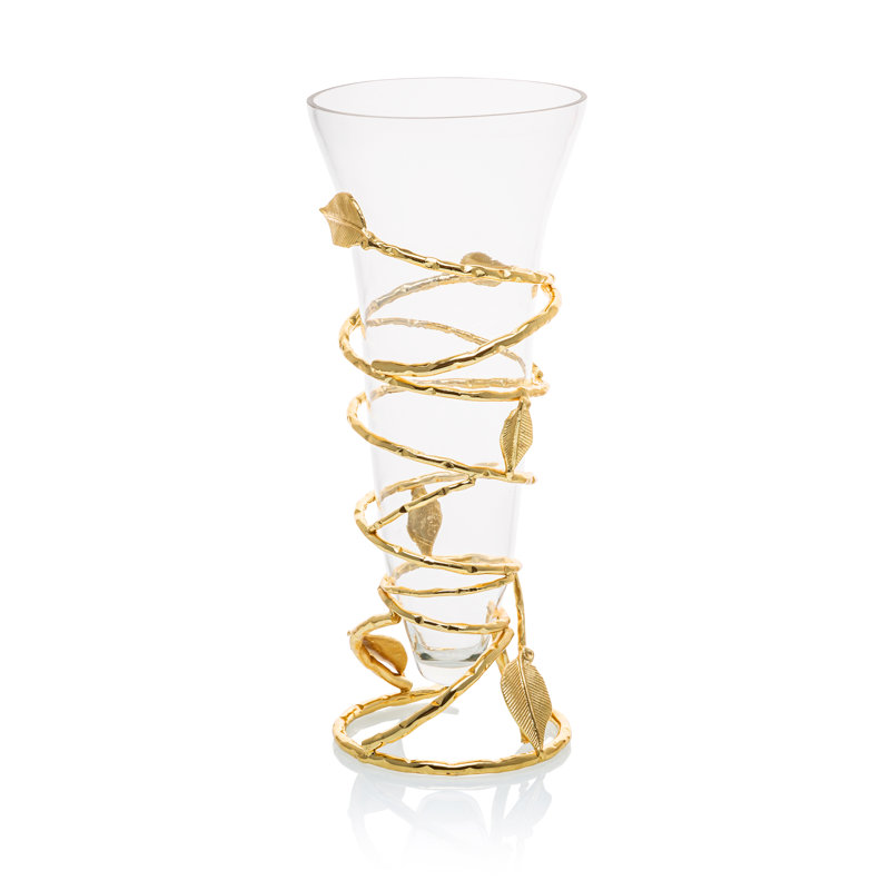 Aquilla Glass Table Vase, Gold