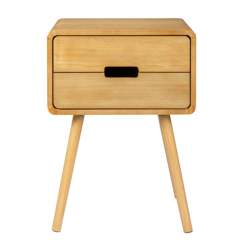 Bohuslav Solid Wood Nightstand, Yellow