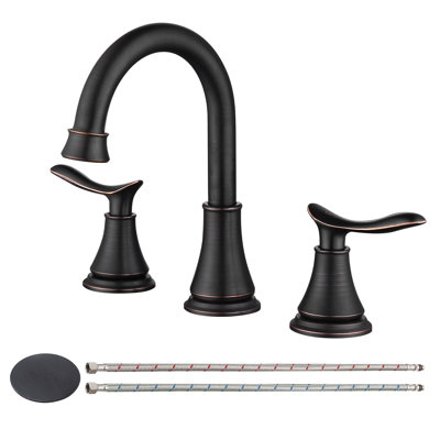 Robinet de salle de bain à poignée double 8 po avec drain escamotable Topcraft