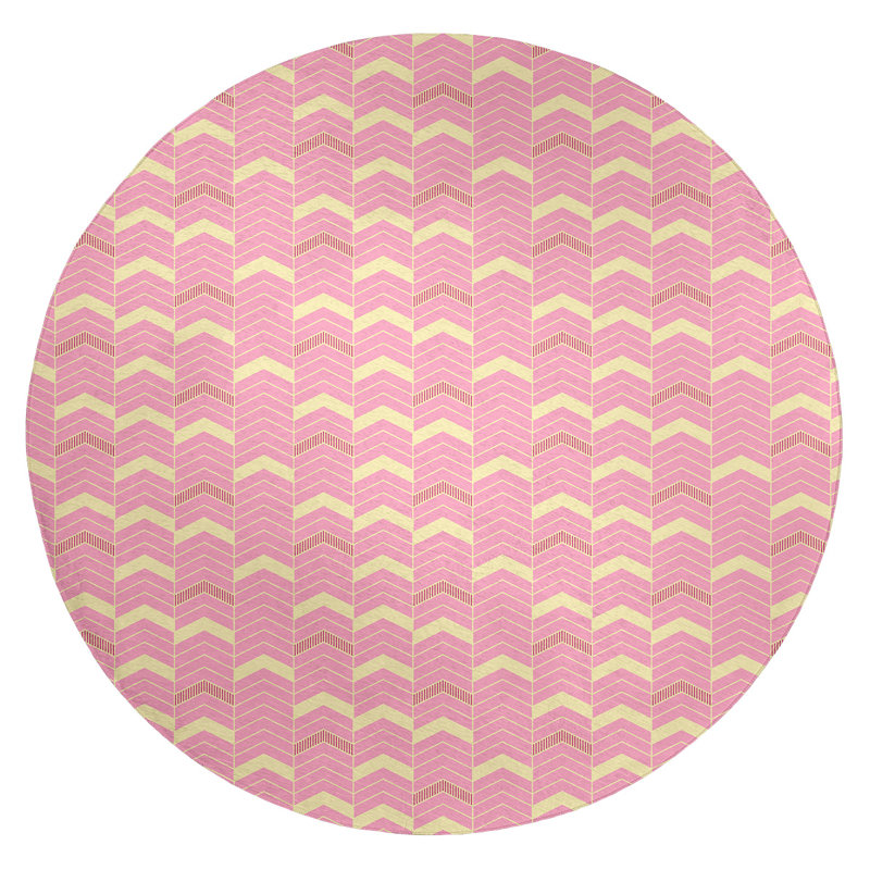 Chenille Chevron Indoor Rug, Round 5'