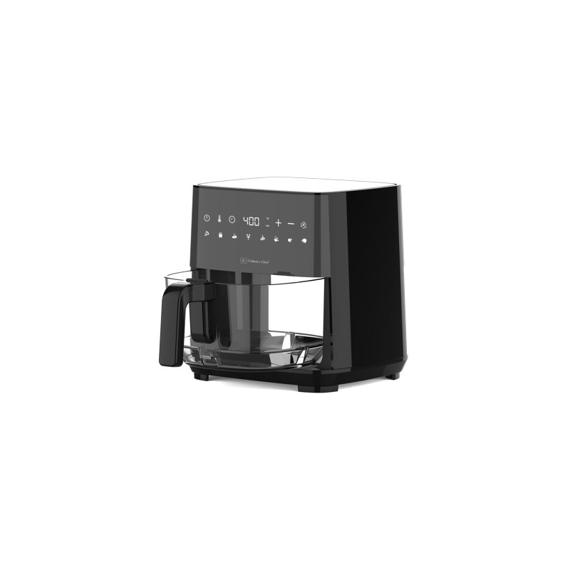 Culinary Chef 4.5-Quart Black Electric Air Fryer with Glass Basket
