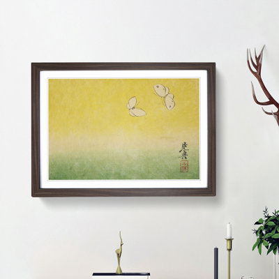 Two Butterflies by Shibata Zeshin - Framed Print