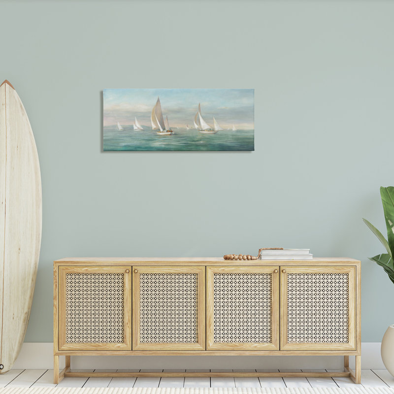 Conception d'art sur toile Stupell Industries, voilier, flotte, vagues de l'océan par Danhui Nai