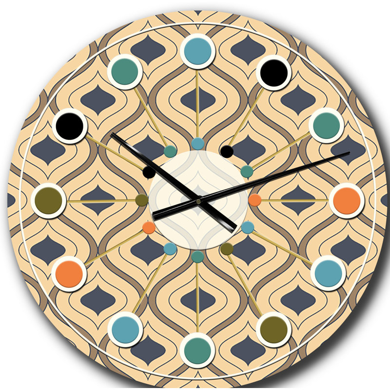 Horloge murale rétro Mid-Century, Grand